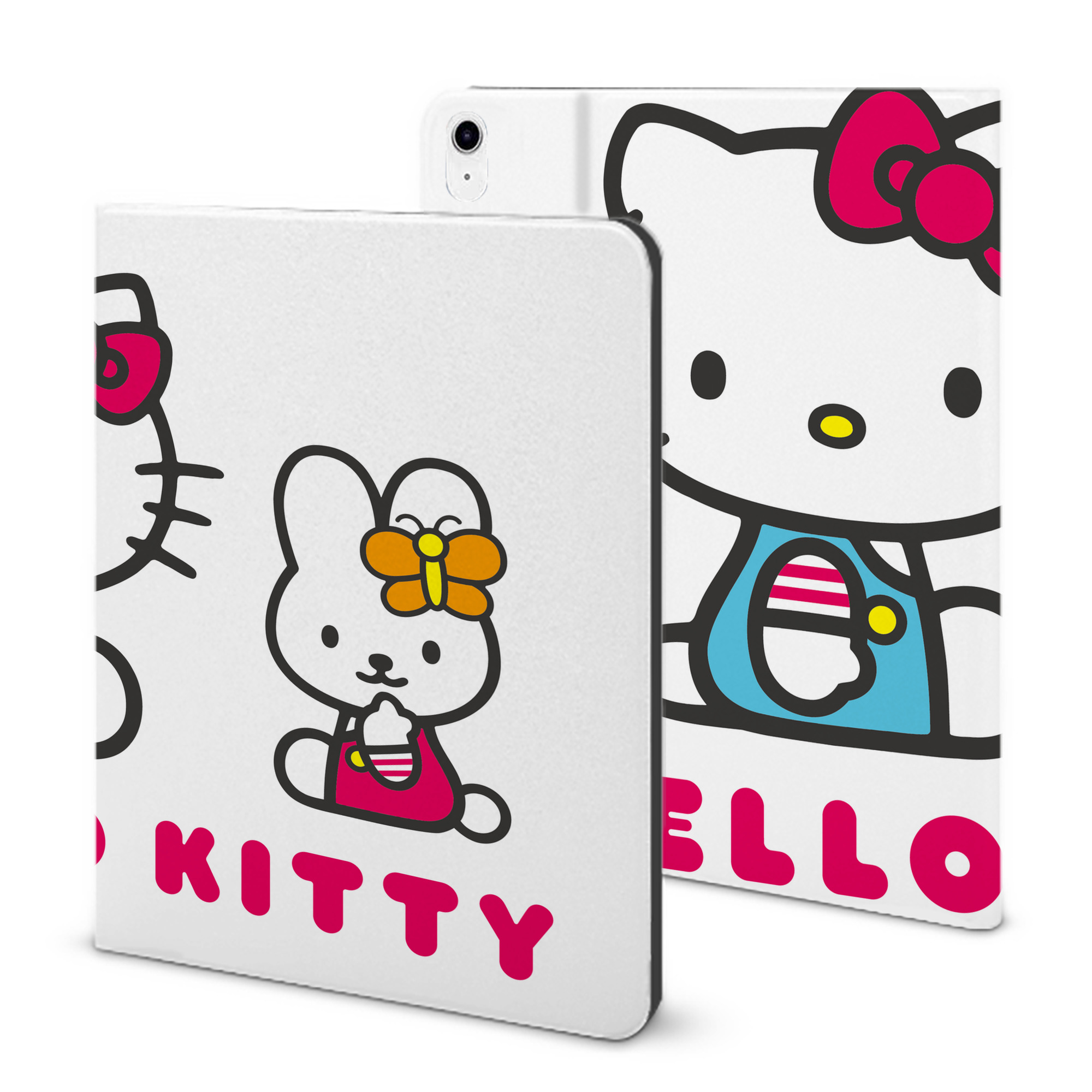 （画像用） Hello Kitty ハローキティ IPad ケース ブック型 PUレザー TPU 耐衝撃 軽量 薄型 ペン収納なし 全面保護 IPad 各モデル対応